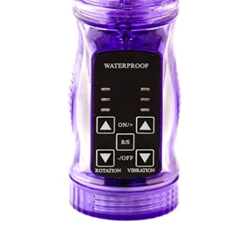 Jack Rabbit Vibrator Perlen-Jelly-Vibrator mit Rotation und 7 Vibratiosstufen Länge ca. 22cm Ø 3,5 - 4 cm Funktionen einzeln regelbar Wasserfest (Lila) - 3
