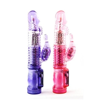 Jack Rabbit Vibrator Perlen-Jelly-Vibrator mit Rotation und 7 Vibratiosstufen Länge ca. 22cm Ø 3,5 - 4 cm Funktionen einzeln regelbar Wasserfest (Lila) - 4