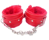Lalang® Rot Sexy Spielzeug Plüsch-Handschellen PU-Leder-Handschellen Bondage Spielzeug Adult Sex Produkte Sex Toy Flirt Werkzeuge - 1