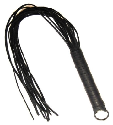Lederpeitsche - 59 cm mit 12 Riemen - 1