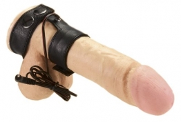 Electro Tens Cefar Leder Penisartikel, bi-polair mit Jack Stecker - 1