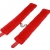 jowiha® Lederhandschellen Fussfesseln in Rot gepolstert Plüsch mit Karabiner Handschellen aus Leder - 3