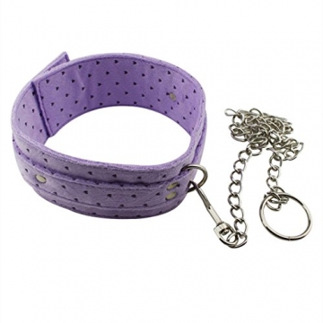 Paloqueth Sex Werkzeuge 7 Stück unter dem Bett Restraint System Slave Bondage Kit Blindfold + Handschellen + Federkitzler + Bondageseil 10M + Nipple Clamps + Feather Tick + Halsbänder (Lila) - 2