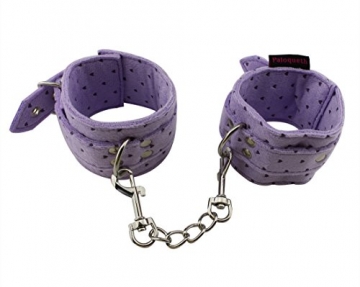 Paloqueth Sex Werkzeuge 7 Stück unter dem Bett Restraint System Slave Bondage Kit Blindfold + Handschellen + Federkitzler + Bondageseil 10M + Nipple Clamps + Feather Tick + Halsbänder (Lila) - 5